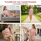 Ensemble chemise à manches courtes et short décontracté à rayures pour femme