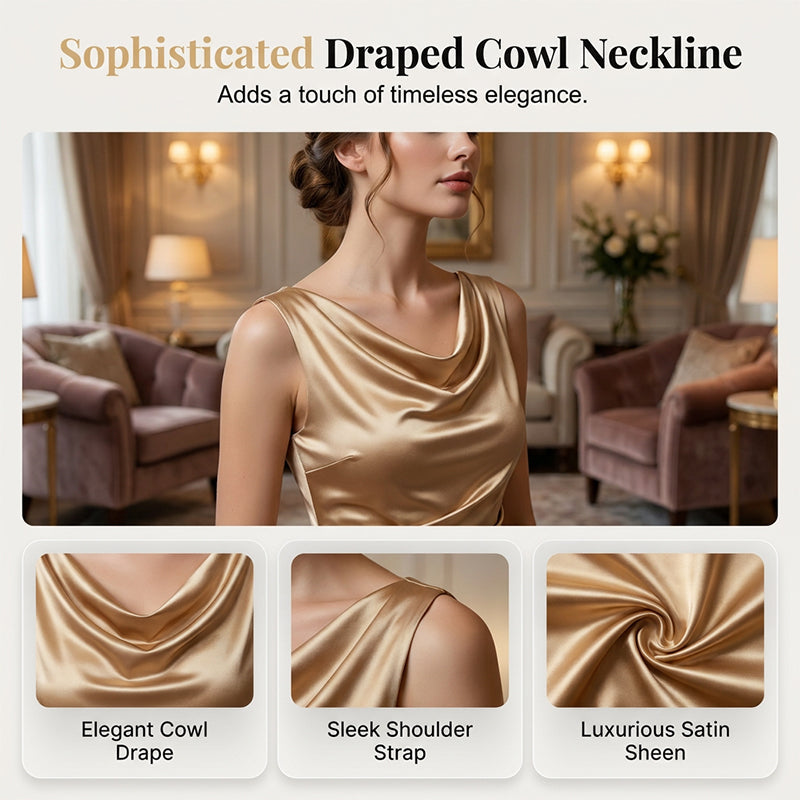 Robe midi sans manches à col bénitier pour femme