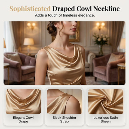 Robe midi sans manches à col bénitier pour femme