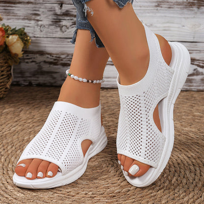 Sandales Femme à Bout Ouvert en Maille Respirante
