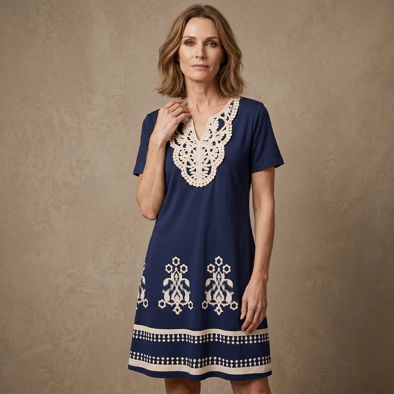 Robe femme décontractée style bohème à imprimé floral