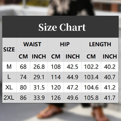 Pantalon large à cordon de serrage pour femme, imprimé feuilles