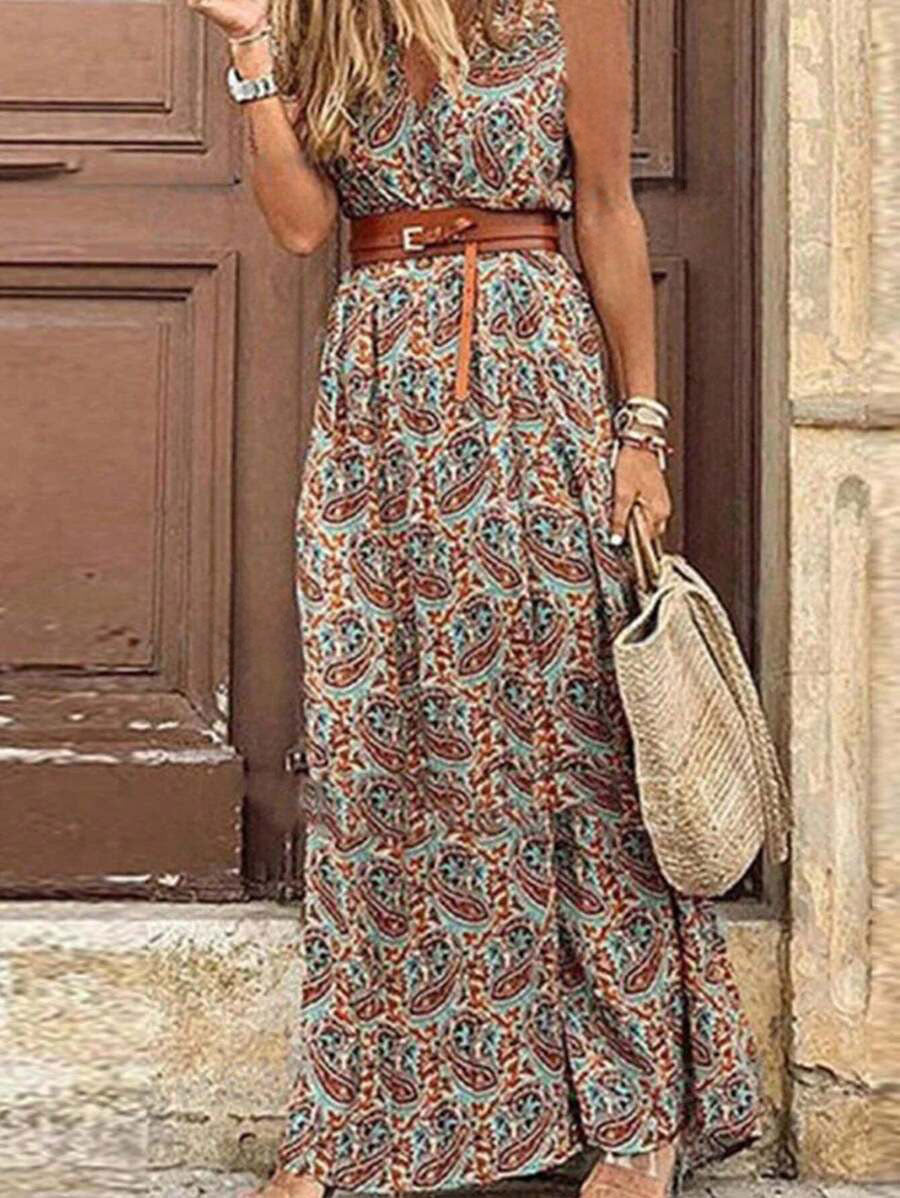 Robe sans manches LUNE Holiday Leisure à imprimé cachemire
