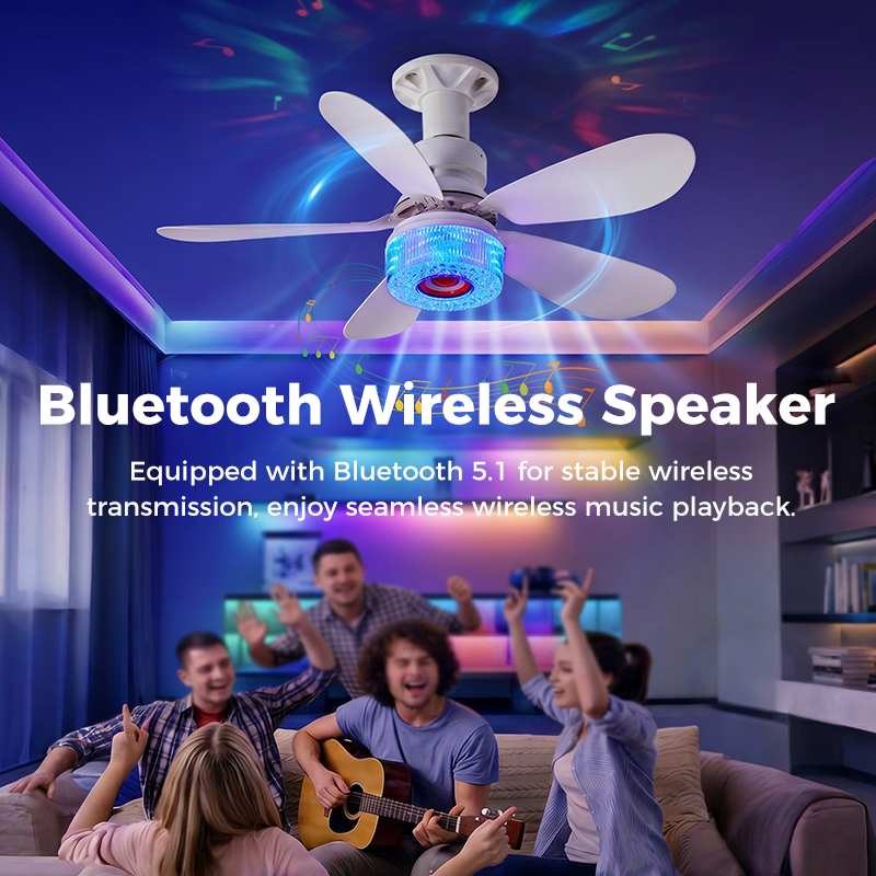 🌀 50% DE RÉDUCTION ⏰ Ventilateur de plafond 3-en-1 avec lumière & enceinte Bluetooth – Fraîcheur, lumière douce & musique – confort toute la journée pour salon ou chambre 🛋️