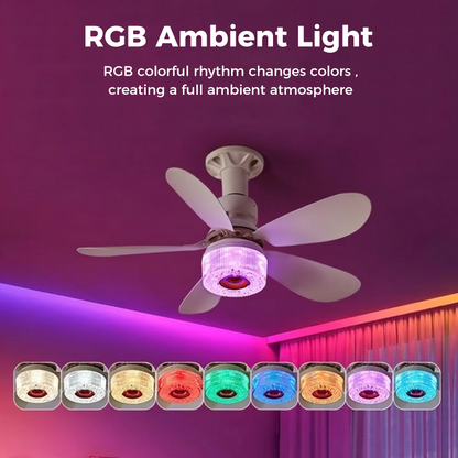 🌀 50% DE RÉDUCTION ⏰ Ventilateur de plafond 3-en-1 avec lumière & enceinte Bluetooth – Fraîcheur, lumière douce & musique – confort toute la journée pour salon ou chambre 🛋️