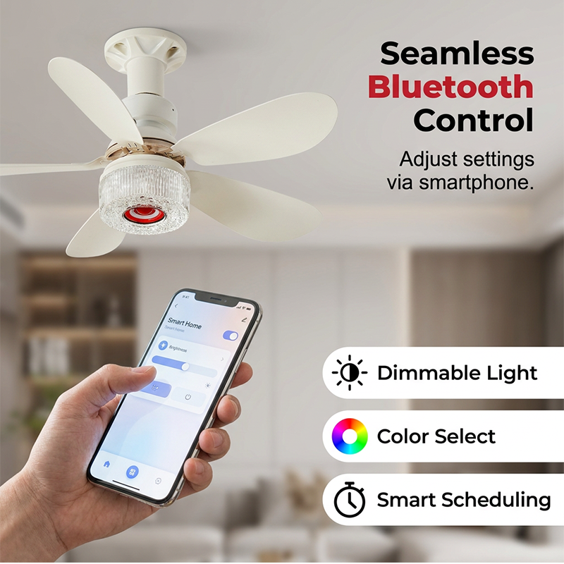 🌀 50% DE RÉDUCTION ⏰ Ventilateur de plafond 3-en-1 avec lumière & enceinte Bluetooth – Fraîcheur, lumière douce & musique – confort toute la journée pour salon ou chambre 🛋️
