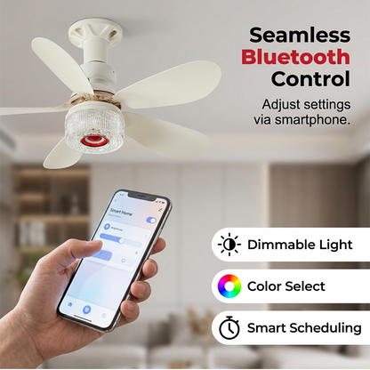 🌀 50% DE RÉDUCTION ⏰ Ventilateur de plafond 3-en-1 avec lumière & enceinte Bluetooth – Fraîcheur, lumière douce & musique – confort toute la journée pour salon ou chambre 🛋️