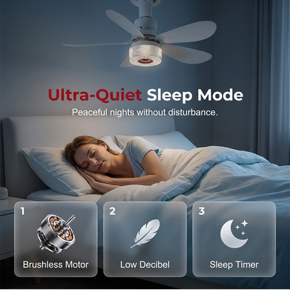 🌀 50% DE RÉDUCTION ⏰ Ventilateur de plafond 3-en-1 avec lumière & enceinte Bluetooth – Fraîcheur, lumière douce & musique – confort toute la journée pour salon ou chambre 🛋️