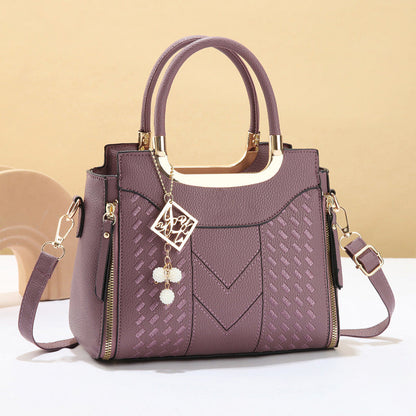 🌸👜 PROMO FLASH 50% ! Sac À Main Femme Élégant – Poignées & Bandoulière, Cuir PU, Texture Coutures en V, 8 Couleurs, Organisation Intelligente ✨