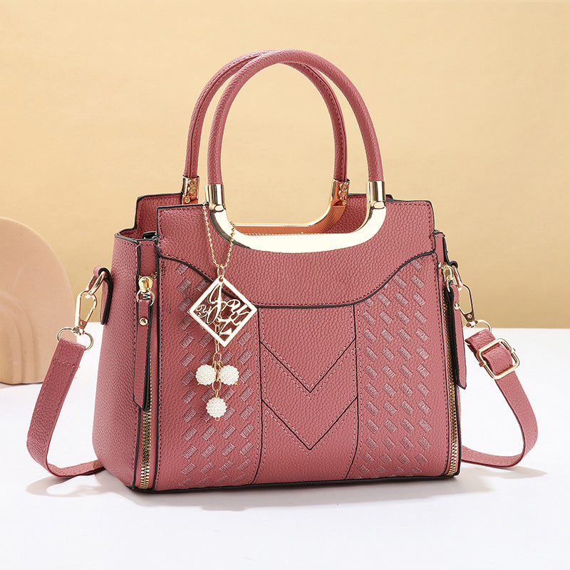 🌸👜 PROMO FLASH 50% ! Sac À Main Femme Élégant – Poignées & Bandoulière, Cuir PU, Texture Coutures en V, 8 Couleurs, Organisation Intelligente ✨