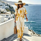 Ensemble élégant 2 pièces femme : top et pantalon à imprimé floral