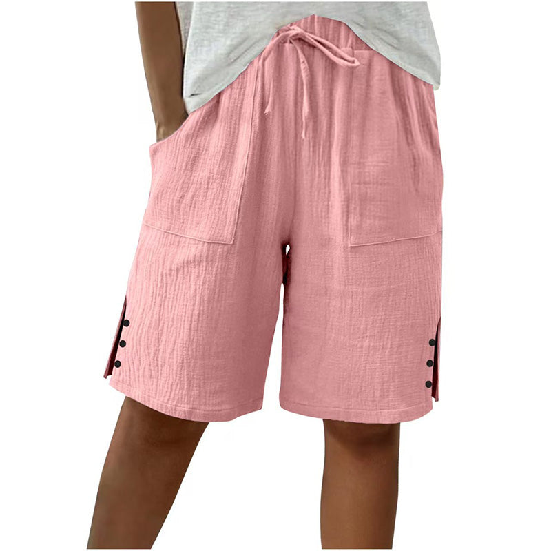 Short femme avec détails de boutons latéraux