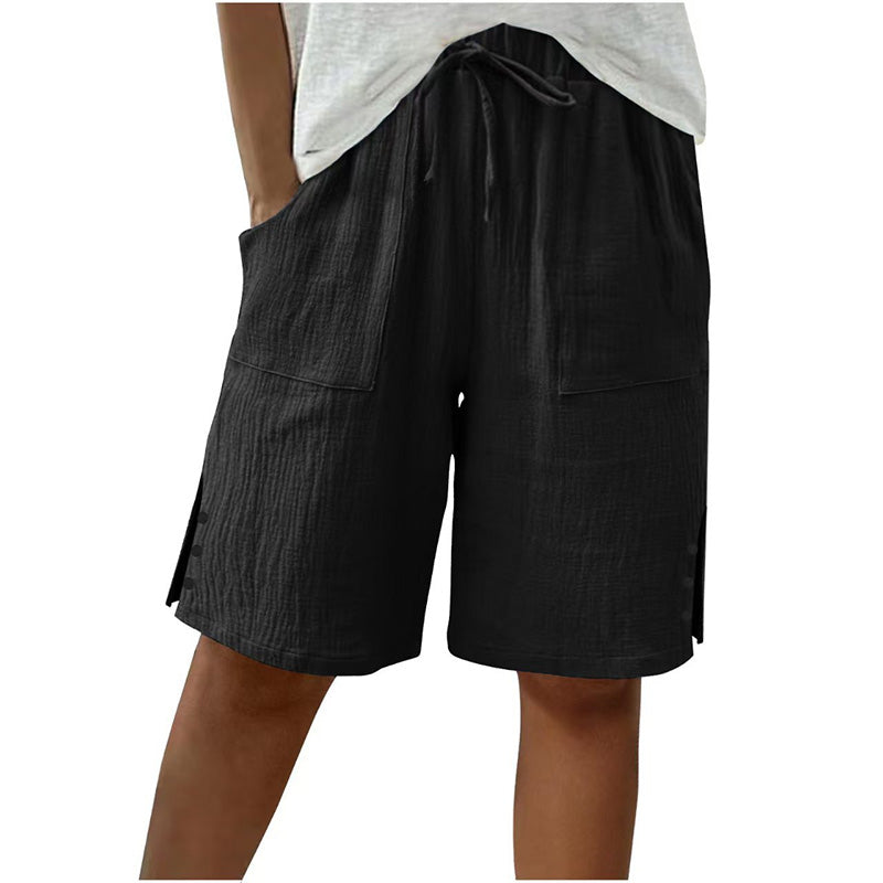 Short femme avec détails de boutons latéraux