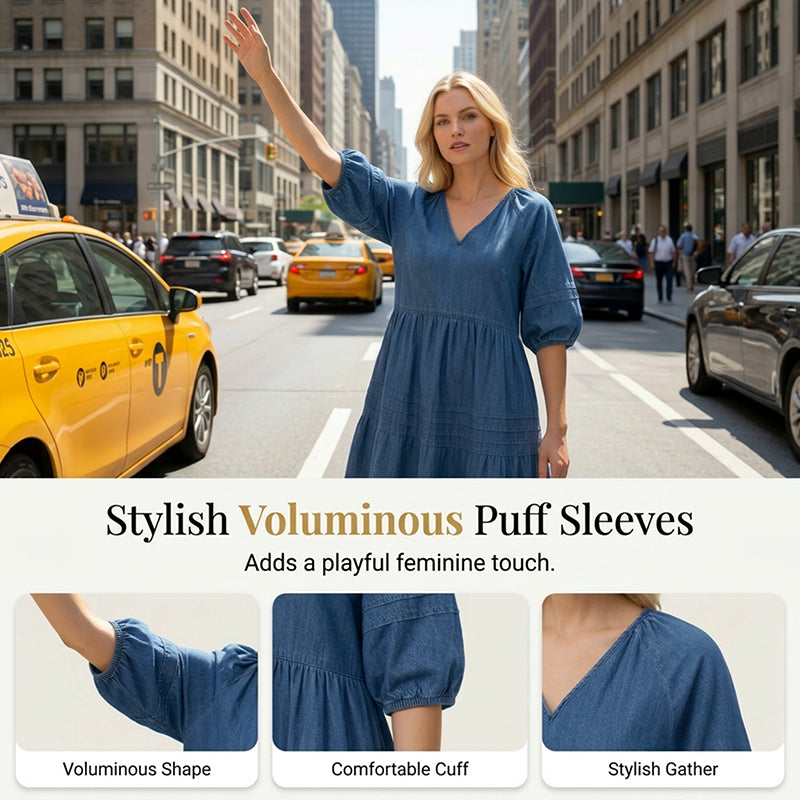 Robe décontractée en jean ample pour femme