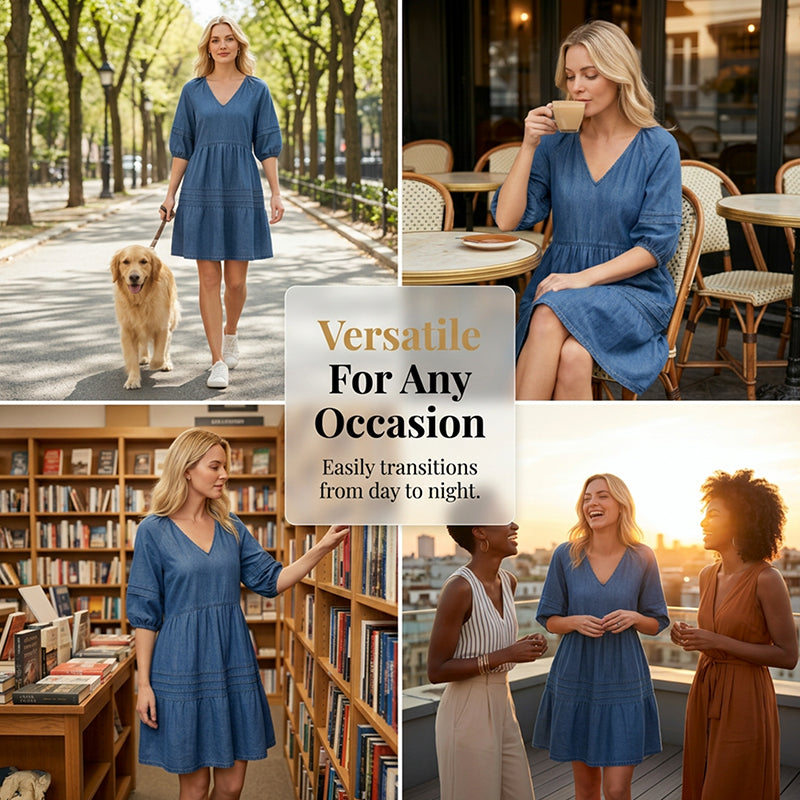 Robe décontractée en jean ample pour femme