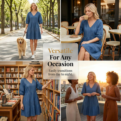 Robe décontractée en jean ample pour femme