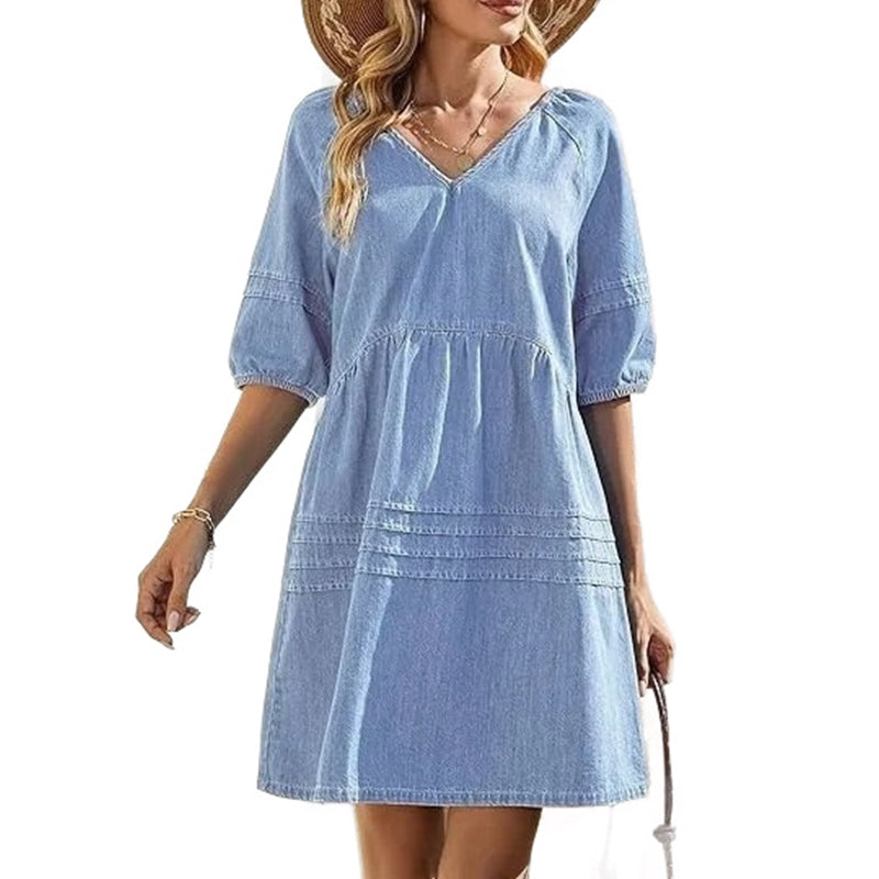 Robe décontractée en jean ample pour femme