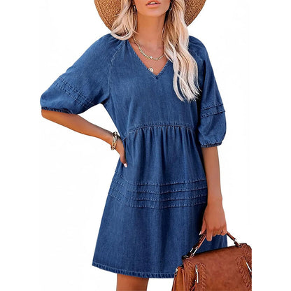 Robe décontractée en jean ample pour femme