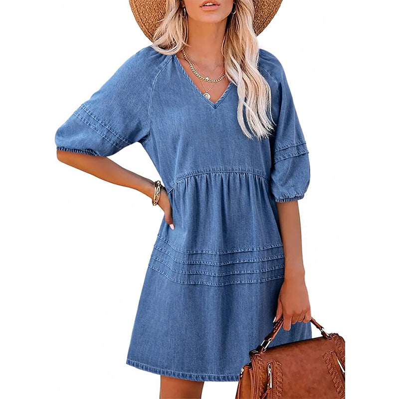 Robe décontractée en jean ample pour femme
