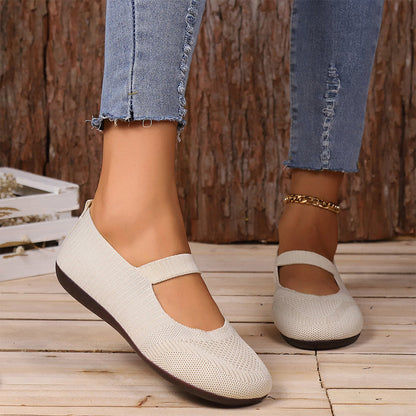 👟🌬️ Ballerines en tricot respirant pour femme – Douces et respirantes, confortables même après de longues promenades