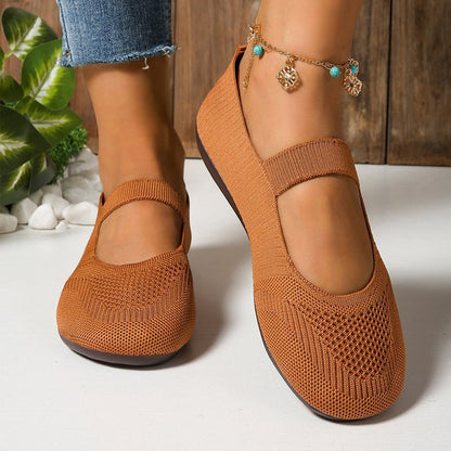 👟🌬️ Ballerines en tricot respirant pour femme – Douces et respirantes, confortables même après de longues promenades