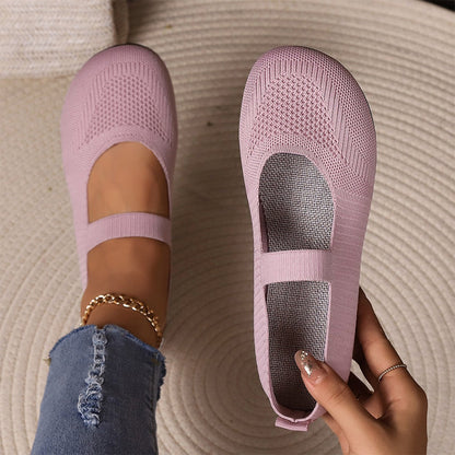 👟🌬️ Ballerines en tricot respirant pour femme – Douces et respirantes, confortables même après de longues promenades