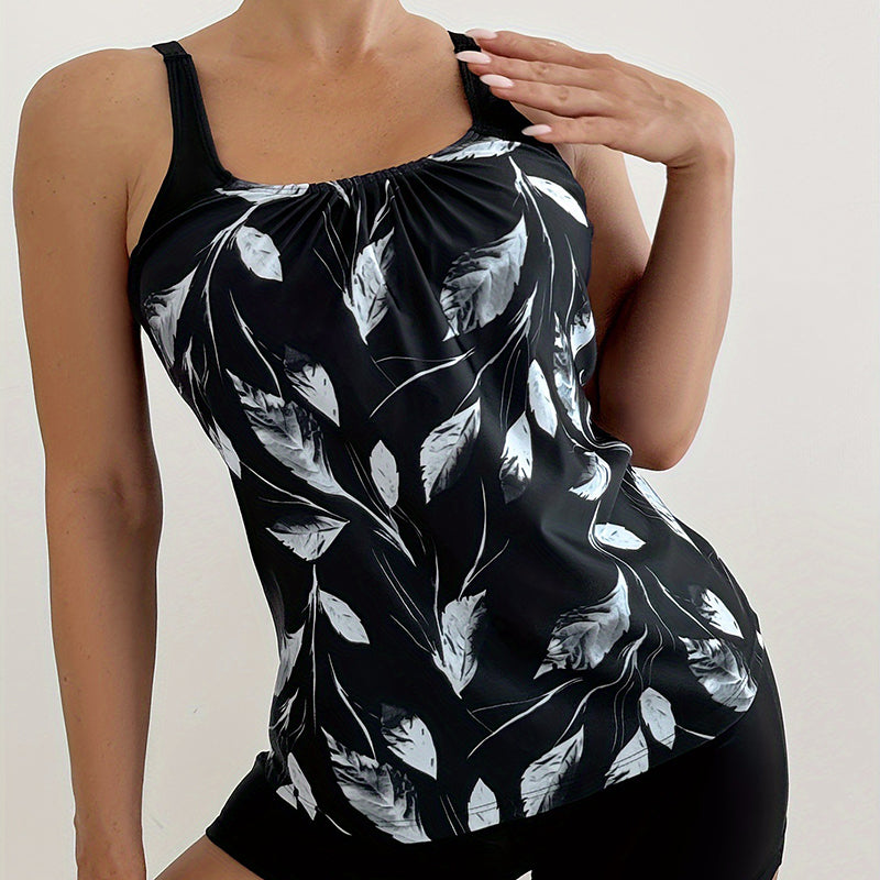 Maillot de bain 2 pièces imprimé pour femme