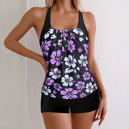 Maillot de bain 2 pièces imprimé pour femme