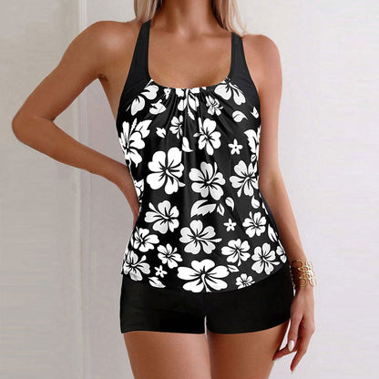Maillot de bain 2 pièces imprimé pour femme