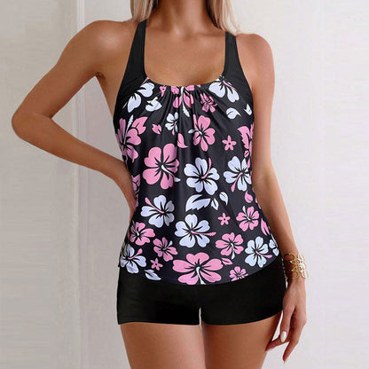 Maillot de bain 2 pièces imprimé pour femme