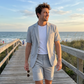 Ensemble blazer texturé à manches courtes et short pour homme