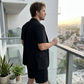 Ensemble blazer texturé à manches courtes et short pour homme