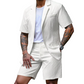 Ensemble blazer texturé à manches courtes et short pour homme