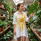 📢📢Nouveautés – 54 % de réduction ! 🌻 -Robe boutonnée à fleurs avec ourlet asymétrique – Élégante & aérée !