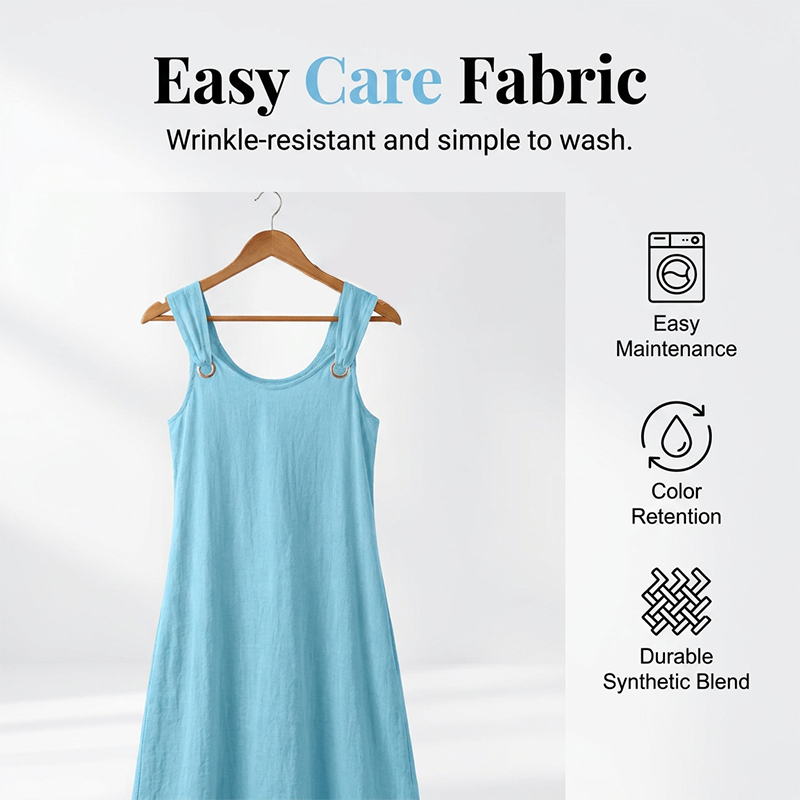 Robe longue femme sans manches à col V avec bretelles à anneaux