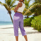 Pantalon capri à carreaux d'été pour femme