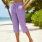 Pantalon capri à carreaux d'été pour femme