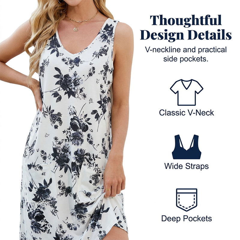Robe femme décontractée imprimée sans manches