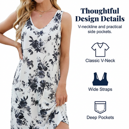 Robe femme décontractée imprimée sans manches