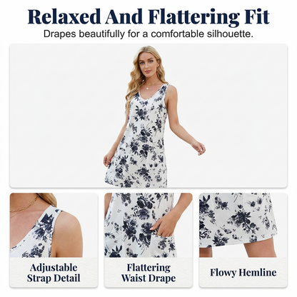 Robe femme décontractée imprimée sans manches