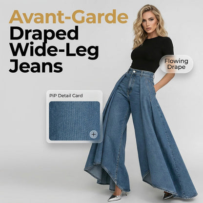 👖 Jean femme taille haute à jambes larges et ourlet asymétrique – look moderne, flatteur et facile à assortir