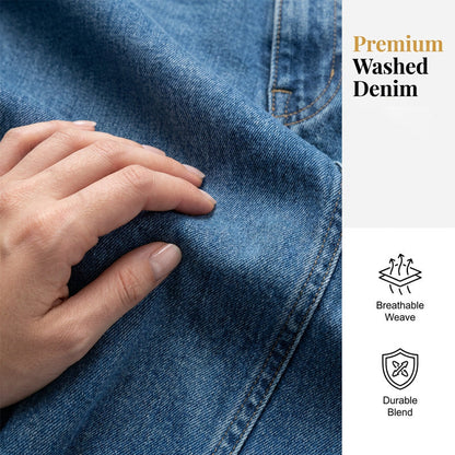 👖 Jean femme taille haute à jambes larges et ourlet asymétrique – look moderne, flatteur et facile à assortir