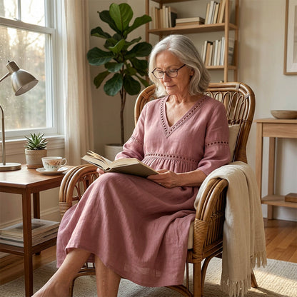 Robe élégante et décontractée à col en V