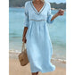 Robe élégante et décontractée à col en V
