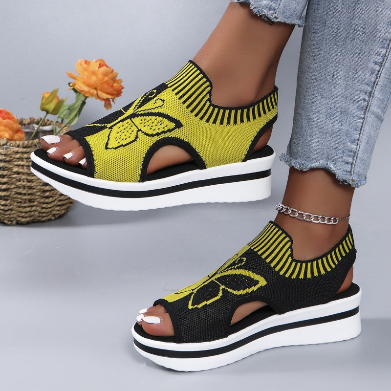 👡 Sandales plates à bout ouvert pour femme – talon compensé confortable, style aérien, idéales pour la plage, les vacances et le quotidien