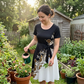 Robe trapèze femme à imprimé floral