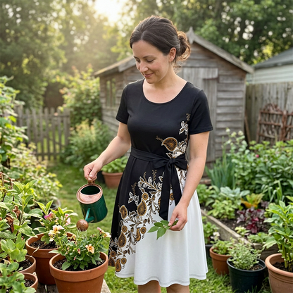 Robe trapèze femme à imprimé floral
