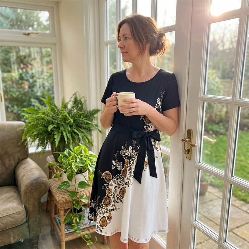 Robe trapèze femme à imprimé floral
