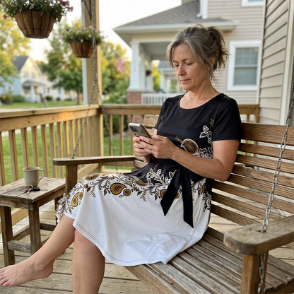 Robe trapèze femme à imprimé floral