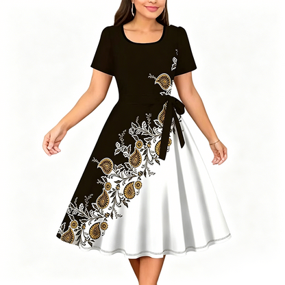 Robe trapèze femme à imprimé floral